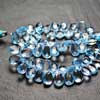 Natural Blue Topaz Faceted Briolette Huge Beads Top Quality Rondelles Best Quality The total length of the strand is 7.5 and Size 9.5-11.5 huge beads. 